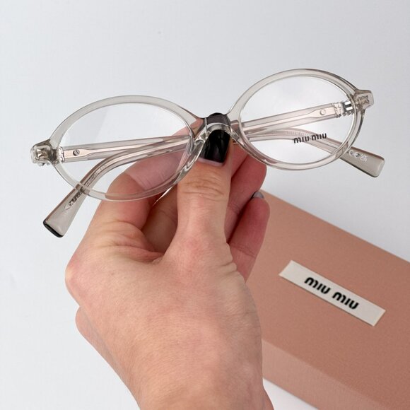 Miu Miu MU01XV 12U1O1 BRAND NEW EyeglassesHemp Trasparent Oval Unisex